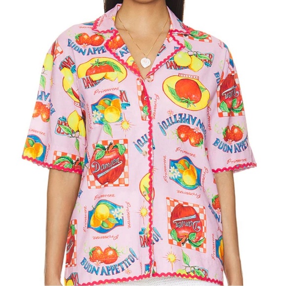 Damson Madder Chlo Shirt in Fruit Labels - Picture 3 of 7